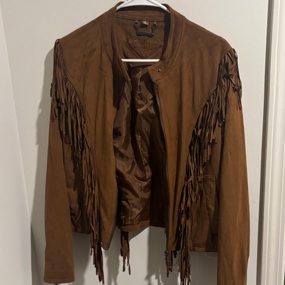 Brown Fringe Women's Jacket